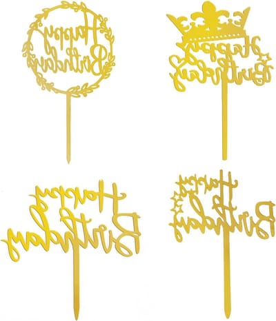 Cake topper Happy Birthday - Acryl - 4 Stijlen - Perfect voor verjaardagsfeest - ShopVlot