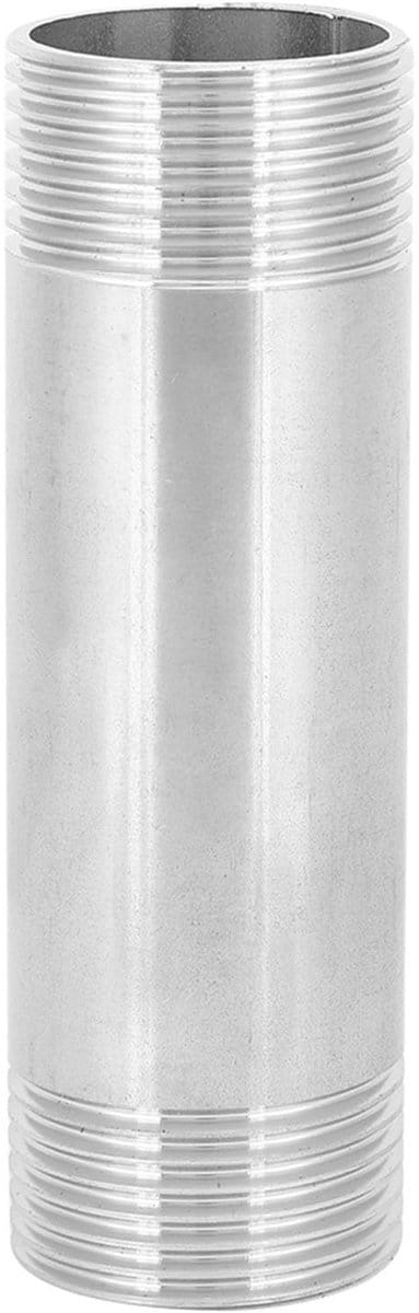 Dailygoods - 1 in NPT tot 1 inch NPT mannelijke schroefdraad 304 roestvrij stalen nippelschroefdraad -buisverbindingen met 1 inch NPT mannelijke schroefdraad voor buisverbindingsuitbreiding