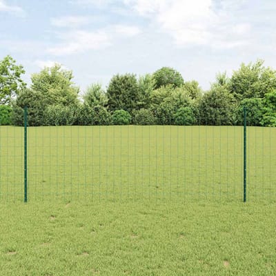 vidaXL - Euro-hek - met - palen - 25 - x - 1 - m - PVC-Coated - Staal - Groen - Mesh
