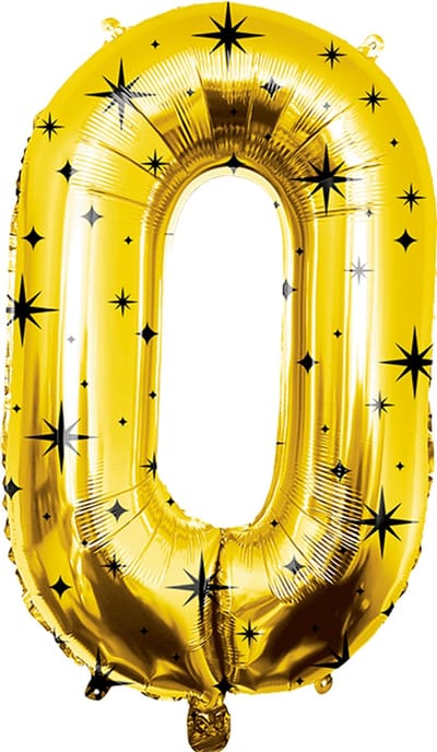 Folieballon Classy | Cijferballon 0 | Kleur: Goud | Hoogte: 86cm | Geschikt voor helium
