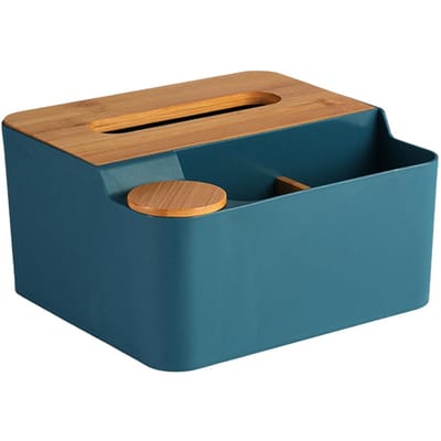 Multifunctionele Tissuebox Plastic Houten Deksel Desktop Tissuebox Organizer voor Woonkamer Slaapkamer
