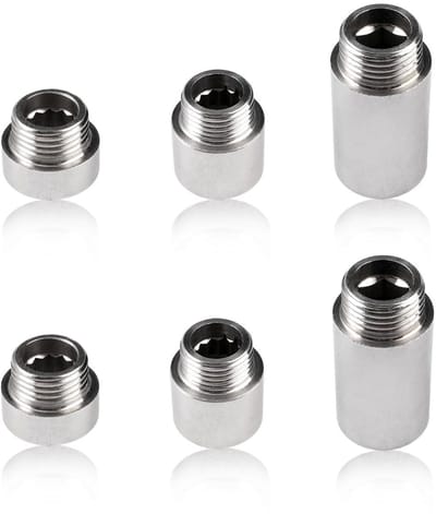 Dailygoods- Douchekop Verlengstuk 6 Stuks - Verstelbare Beugel - Roestvrij Staal - Draadverbinding - Doucheverlenging - 1/2 Inch - Douchekop Verlengbuis