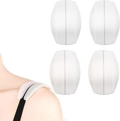 2 paar - siliconen bh-band kussens houder - zachte siliconen bh-wandkussens - voor vrouwen - antislip schouderbeschermers pads - wit