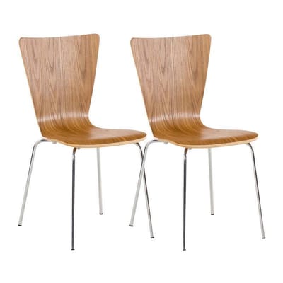 CLP Aaron Set van 2 Bezoekersstoelen eik