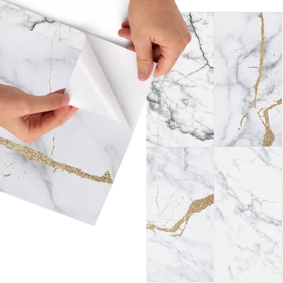 Tulup Meubelfolie - Marmeren elegantie Meubelfolie Zelfklevend - 75x150 cm - Wit Meubelfolie - Meubel Wrap Folie - Minimalist Meubelfolie - Plakfolie Meubels - Keuken decoratie - Texturen