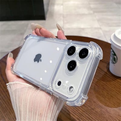 Luxe Schokbestendige Transparante Telefoonhoes Voor iPhone 17 Pro 16 15 14 13 12 11 Pro Max Plus 17 Air Zachte Transparante Bumper Cases Cover iPhone Air schoon