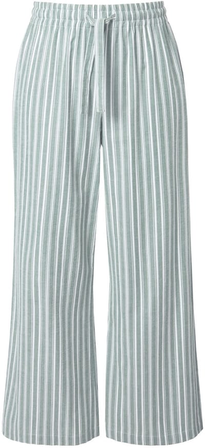 Studio Untold - Dames - Pyjamabroek wijde rechte pijpen strepen - Midden groen - Maat 42