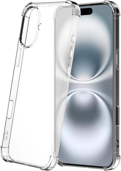 Geschikt voor iPhone 16 Telefoonhoesje Schokbestendig Transparant met Stootrand - Siliconen TPU ShockProof Back Cover Case Doorzichtig - ProtX