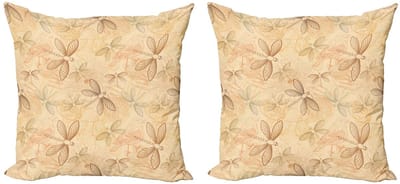 ABAKUHAUS Kussenhoes 2x50x50 – Decoratief kussen – Vintage vogels & libellen – Pastel multicolor