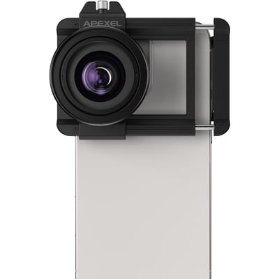 APEXEL APL-ZM100 Universele Macro Lens voor Telefoon Aluminiumlegering 10X-20X Vergroting F1.05 Groot zwart