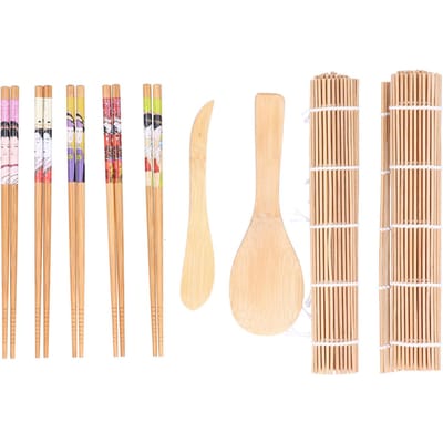 Sushi Maak Set Bamboe Rolmat Eetstokjes Sushi Maker Set Cadeau voor Beginners beige