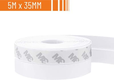 Simple Fix Tochtstrip Deuren - 5m x 3,5cm - Wit - Tochtstopper voor Deur en Raam - Zelfklevende 3M-plaklaag - Isolerend - Tochtband
