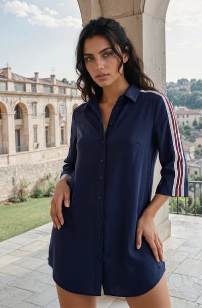 MI PIACE - Travel Jurk Tape 2665 Dark Blue - Maat : XS