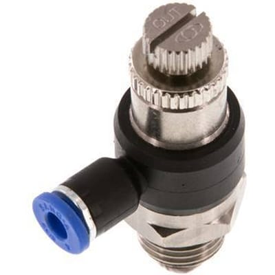 L-stuk Regelventiel 4 mm - G1/4'' Regeling-Uit Messing/Nylon