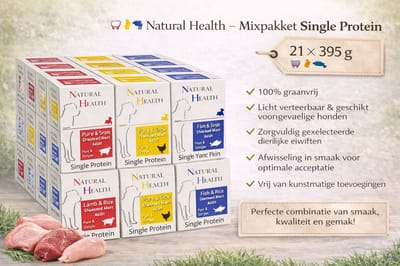 Natural Health Dog Steamed Single Protein Mixpakket - 21x 395gram