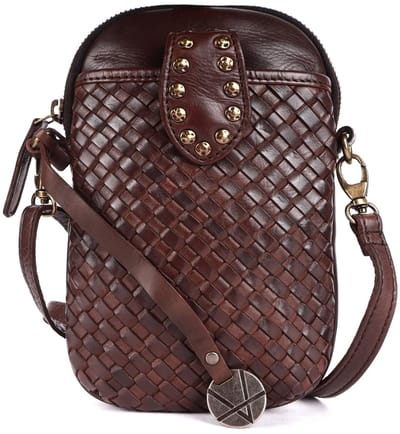 Echt Leren Kleine Crossbodytas voor Dames – Leren Telefoontasje met Verstelbare & Afneembare Schouderriem