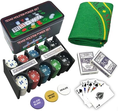 DnA® Pokerset - Poker - Pokermat - Multikleur - 5cm x 10cm x 20cm