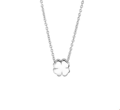 The Jewelry Collection Ketting Klaver 1,3 mm 41 + 4 cm - Zilver Gerhodineerd
