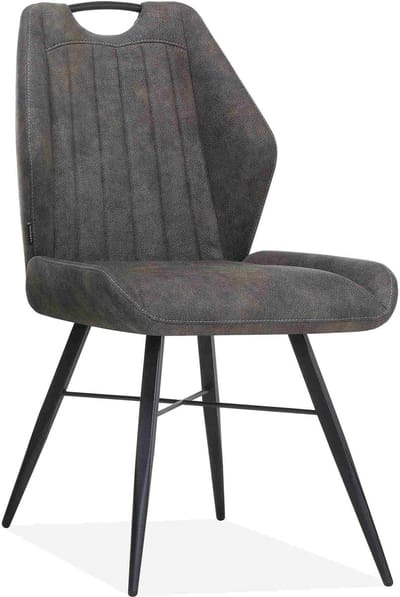 MX Sofa Eetkamerstoel Torro - kleur: Antraciet - set van 2 stoelen