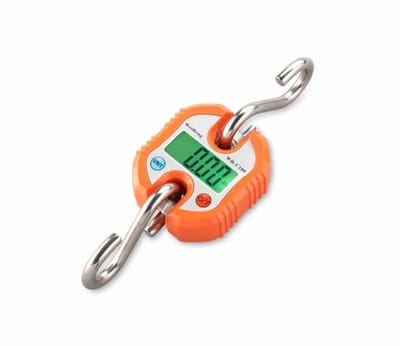 Bagageweegschaal-Kofferweegschaal-Hangweegschaal-Weeghaak- Digitale Keukenweegschaal-Kraan Schaal- 150KG Koffer Schaal Digitale met Haak- Draagbare Opknoping Schaal voor Reizen Koffer-oranje kleur
