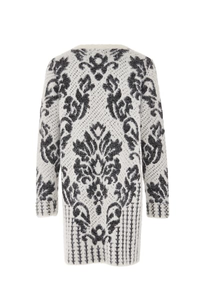 Faina Vest Dames wol wit zwart