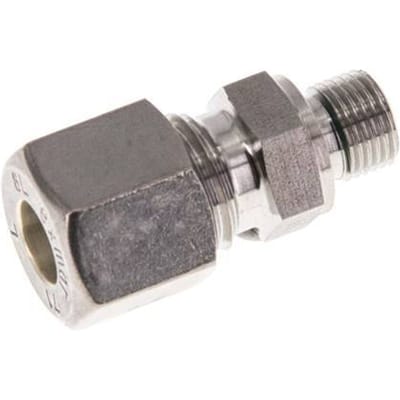 G 1/8'' Buitendraad x 8L RVS Rechte Knelfitting met FKM Afdichting 315 Bar DIN 2353 - FL2S-MO-STFP-018G-08-L