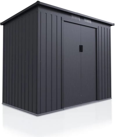 Metalen gereedschapsschuur / Tuinschuur / Berging M - Incl. Funderingsframe - Donkergrijs