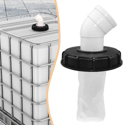 163mm IBC-Deksel Filterafdekking - 45° IBC-Dekselfilter - Kunststof Deksel Voor Vaten - Nylon Regenwaterfilter Met Deksel - IBC-Tankfilter