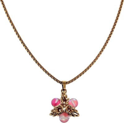 50cm tot 55cm Ketting Dames - Verguld RVS - Jasseron-Ketting met Matrode Ster Hanger - Verstelbaar