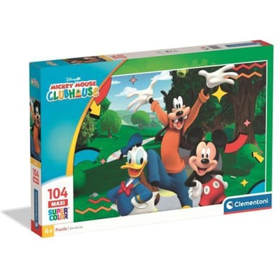 Clementoni Kinderpuzzel Mickey Mouse Club House - Puzzel 104 Maxi Stukjes - Speciale Effecten - Disney Legpuzzel - Puzzels voor Kinderen vanaf 4 Jaar
