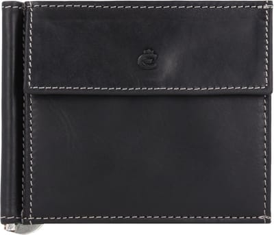 Esquire Leren Dollarclip Dallas Money Clip Wallet Black Zwart