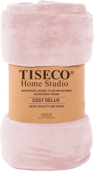 Tiseco Home Studio - Deken COSY DELUX - microflannel - 280 g/m² - 130x160 cm - Roze