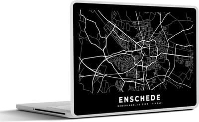 Laptop sticker - 11.6 inch - Enschede - Nederland - Zwart - 30x21cm - Laptopstickers - Laptop skin - Cover
