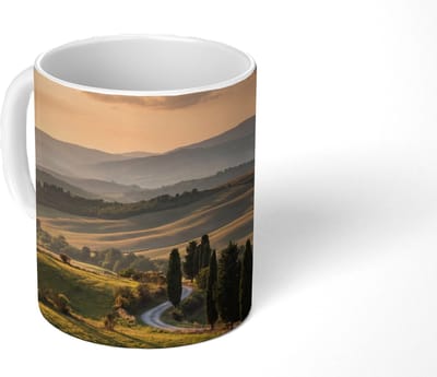 Mok - Koffiemok - Toscaans - Landschap - Heuvels - Mokken - 350 ML - Beker - Koffiemokken - Theemok
