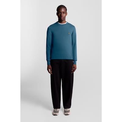 Lyle & Scott Cotton Merino Crew Neck Jumper Truien & Vesten Heren - Sweater - Hoodie - Vest- Blauw - Maat S