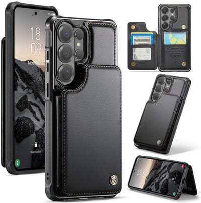 Luxe Portemonnee Backcover met Anti-RFID kaarthouders voor Galaxy S26 Ultra _ Zwart