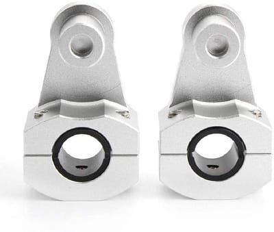 Dailygoods- Handlebar Risers 55mm Verstelbaar - Aluminium - 2 Stuks - Geschikt voor 7/8" Stuur - Eenvoudig te Installeren - Zwart/Zilver - Stuurverhogers