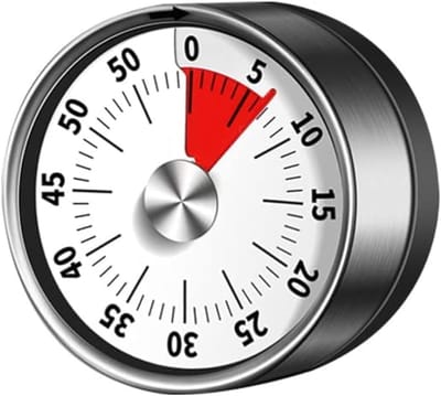 Thijox - Keukenwekker Magnetisch - Roestvrij Staal Afteltimer 60 Minuten - Luide Mechanische Timer voor Koken, Bakken en Fitness - Visuele Eierwekker
