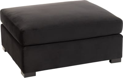 J-Line zetel Ottoman 2 pers - velvet/hout - zwart