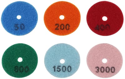 VT Goods - Diamant Polijstpads - 6 Stuks voor Graniet en Marmer - Grit 50 tot 3000 - Polijsten en Schuren - Voor Professioneel Gebruik - Formaat 2 Inch