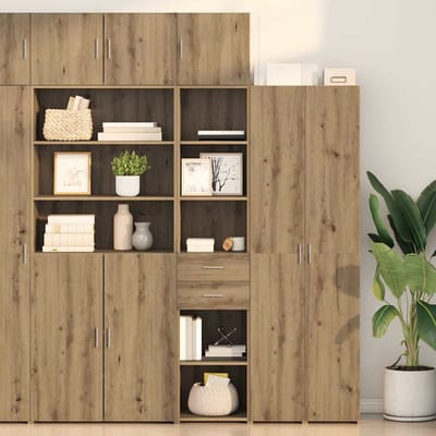 vidaXL - Highboard - Artisan - Eiken - 40 - x - 42,5 - x - 185 - cm - Bewerkt - hout