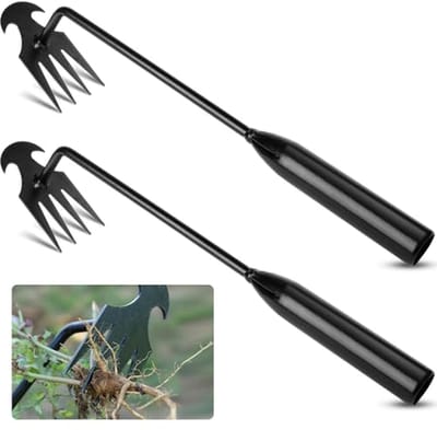 Tweedelige onkruidsteker van roestvrij staal - 30 cm - ergonomisch tuingereedschap
