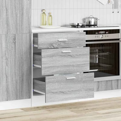 vidaXL - Onderkast - Lyon - bewerkt - hout - grijs - sonoma - eikenkleur