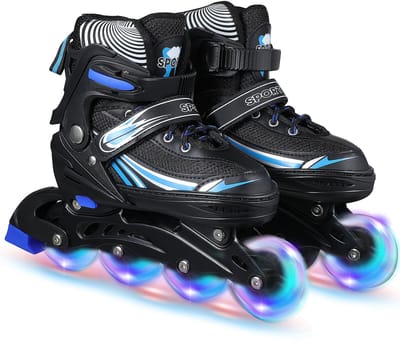 Verstelbare Inline Skates voor Volwassenen – Maat S (19-21cm) – Stevig & Comfortabel – Inlineskates voor Dames & Heren – Inclusief Opbergtas