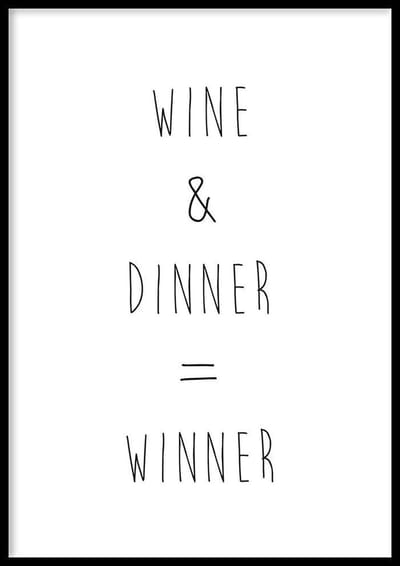 Wine & Dinner Poster - 30x40cm – WALLLL
