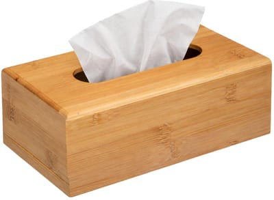 Urban Living Tissuebox - tissuedoos - bamboe hout - 25 x 13 x 9 cm - lichtbruin- tafel model - zakdoekjes doos