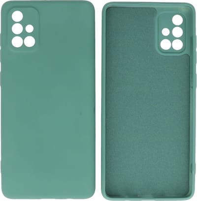 Hoesje Geschikt voor de Samsung Galaxy A71 - Fashion Color Backcover Telefoonhoesje - Donker Groen