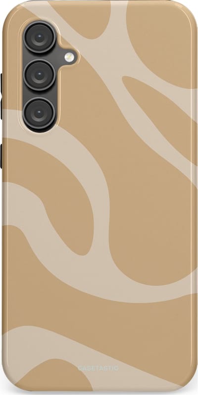 Casetastic hoesje geschikt voor Samsung Galaxy S23 FE - Dubbellaagse bescherming - Aesthetic Beige Wave Clean Girl - Fashion Case - Beige