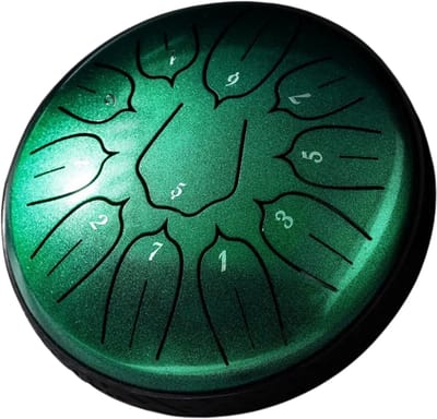 Livano Handpan - Tongue Drum - Steel - Regen - Klankschaal - Groen