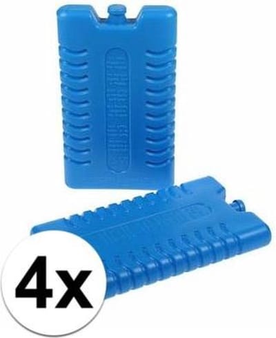 Koelelementen - 4x stuks - blauw - 8 x 16 cm - blokken - koelen